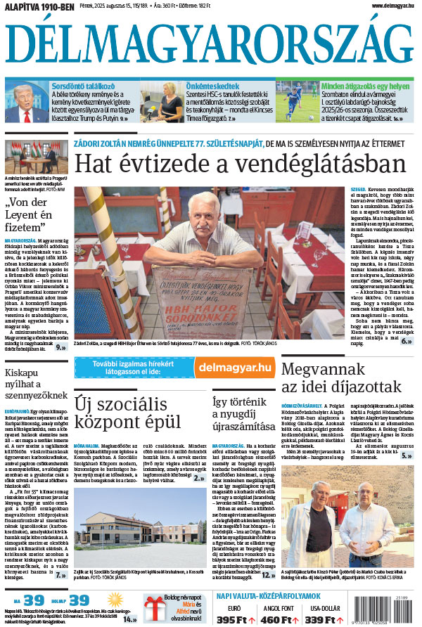 Lapszám: 2025.08.15. + MELLÉKLET
