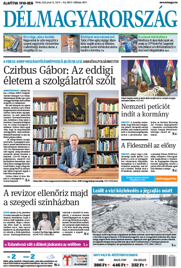 Lapszám: 2026. 01. 16. + MELLÉKLET