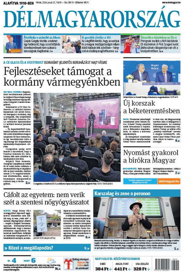 Lapszám: 2026. 01. 23. + MELLÉKLET