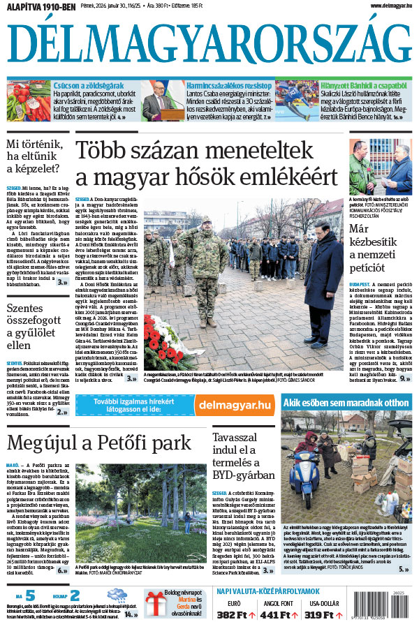 Lapszám: 2026. 01. 30. + MELLÉKLET