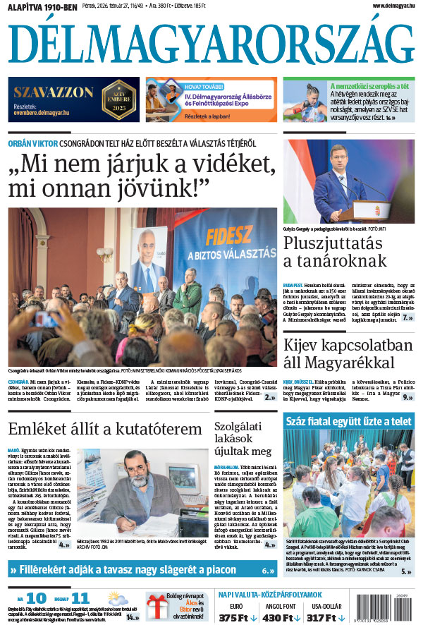 Lapszám: 2026. 02. 27. + MELLÉKLET