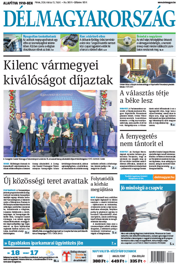 Lapszám: 2026. 03. 13. + MELLÉKLET