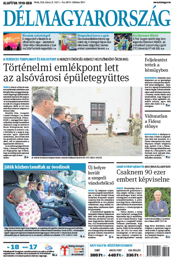 Lapszám: 2026. 03. 27. + MELLÉKLET