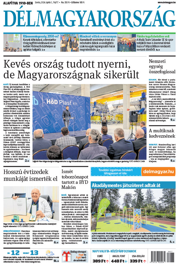 Lapszám: 2026. 04. 01.