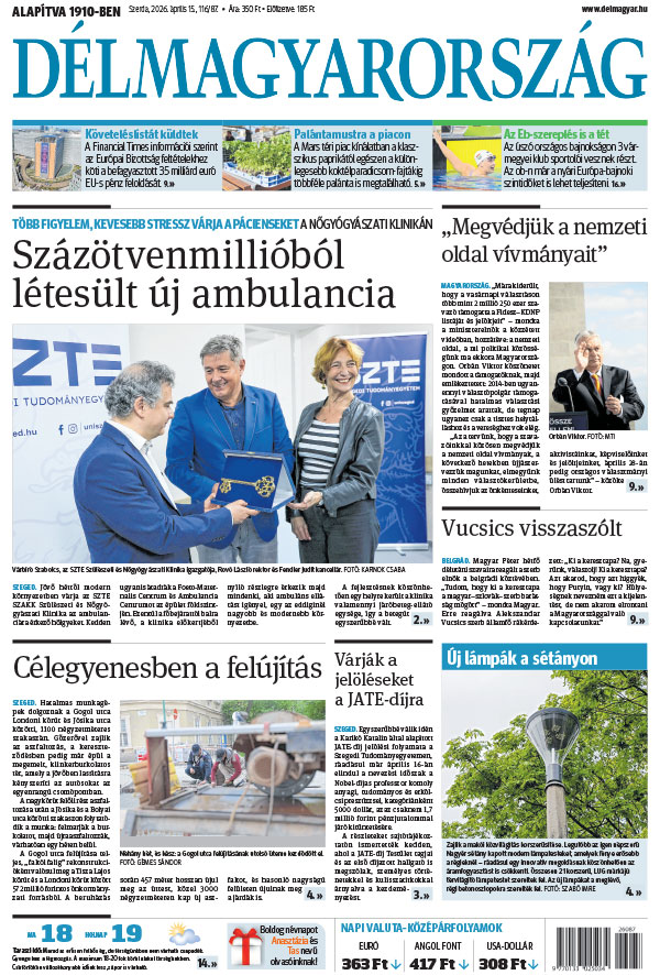 Lapszám: 2026. 04. 15.