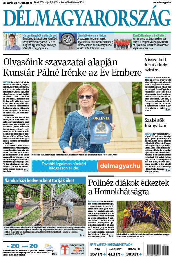 Lapszám: 2026. 05. 08. + MELLÉKLET