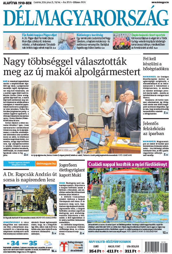 Lapszám: 2026. 06. 25.